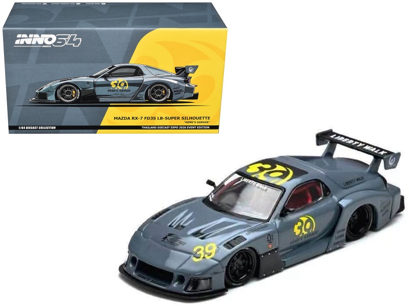Mazda Rx7 (Fd3s) Lb-Super Silhouette Rhd (Right Hand Drive) #39 "Heng's Garage" Gray "Thailand Diecast Expo 2026 Event Edition" 1/64 Diecast Model Car By Inno Models