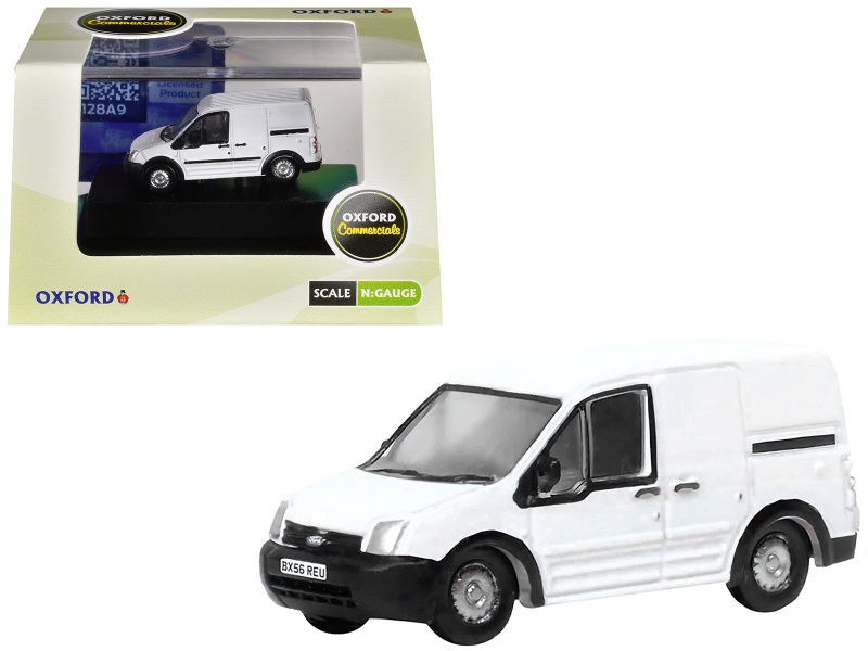 Ford Transit Connect Van Rhd (Right Hand Drive) Frozen White 1/148 (N) Scale Diecast Model Car By Oxford Diecast