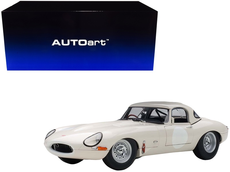 Jaguar Lightweight E Type Roadster Rhd (Right Hand Drive) White 1/18 Model Car By Autoart