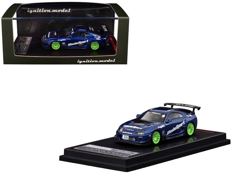 Toyota Supra (Jza80) Rz Rhd (Right Hand Drive) #9 "Wedssport" Blue Metallic With Graphics 1/64 Diecast Model Car By Ignition Model