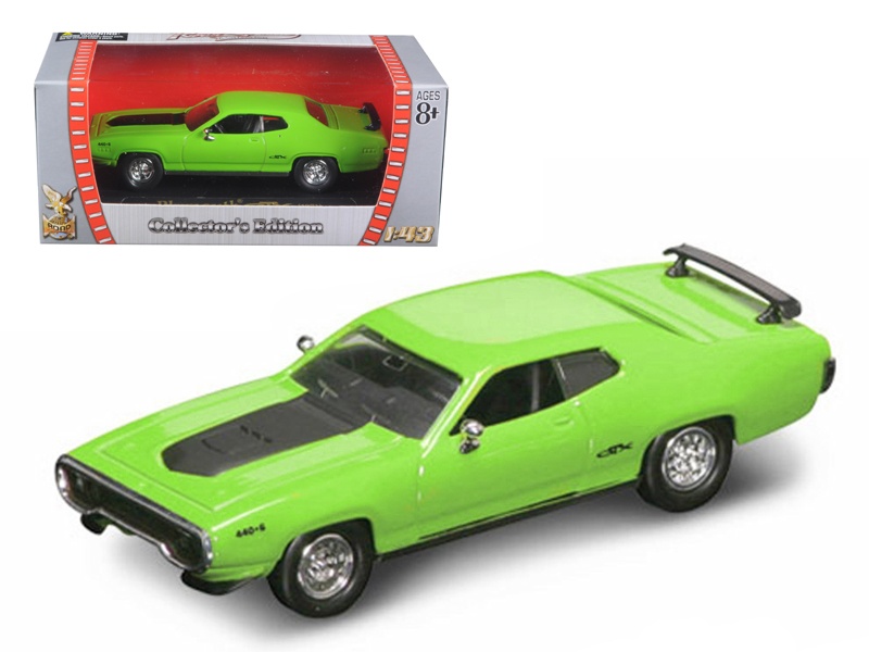 1971 Plymouth Gtx 440 6 Pack Green 1/43 Diecast Model Car By Road Signature
