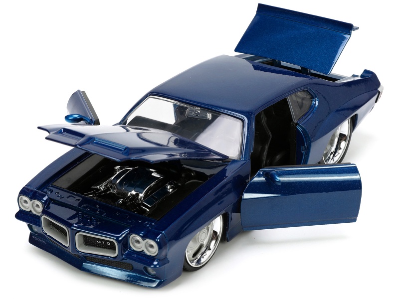 1971 Pontiac Gto Dark Blue Metallic "Bigtime Muscle" Series 1/24 Diecast Model Car By Jada