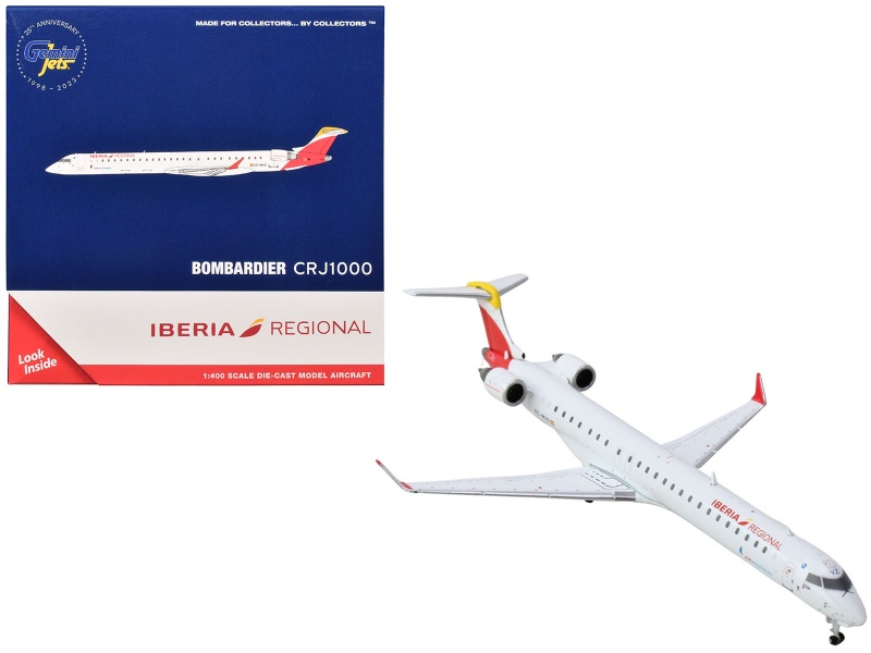 Bombardier CRJ1000 Commercial Aircraft 'Iberia Regional' (EC-MVZ) Diecast Model 1/400