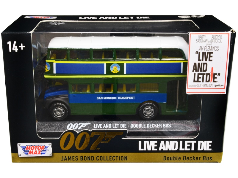 Double Decker Bus "San Monique Transport" James Bond 007 "Live And Let Die" (1973) Movie "James Bond Collection" Series Diecast Model Car By Motormax