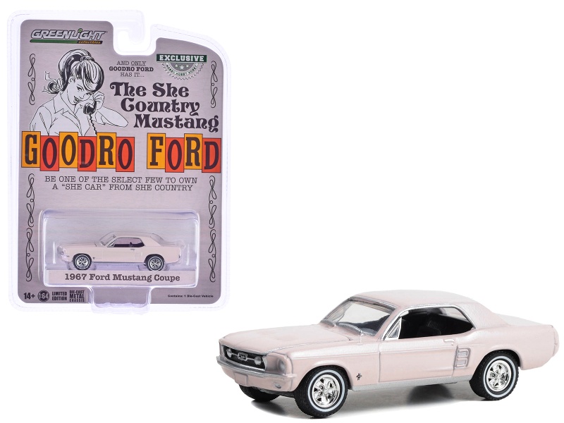 1967 Ford Mustang Coupe Bermuda Sand Diecast Model