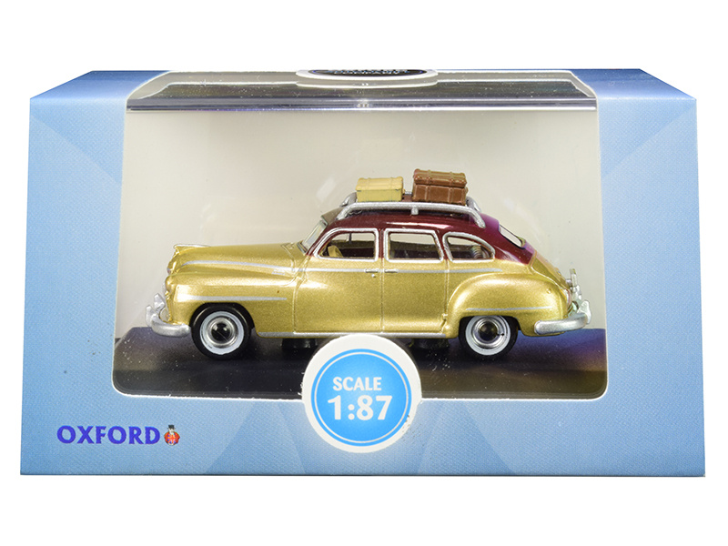 1946 Desoto Suburban With Roof Rack And Luggage Trumpet Gold With Rhythm Brown Top 1/87 (Ho) Scale Diecast Model Car By Oxford Diecast