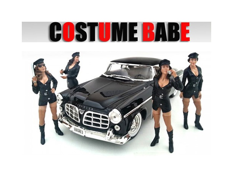 "Costume Babes" 4 Piece Figure Set For 1:24 Scale Models By American Diorama