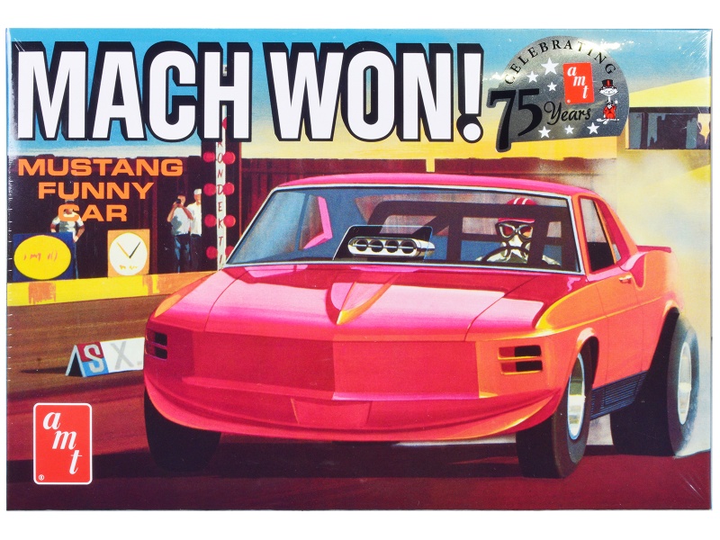 Skill 3 Model Kit 1970 Ford Mustang Funny Car "Mach Won" 1/25 Scale Model By Amt