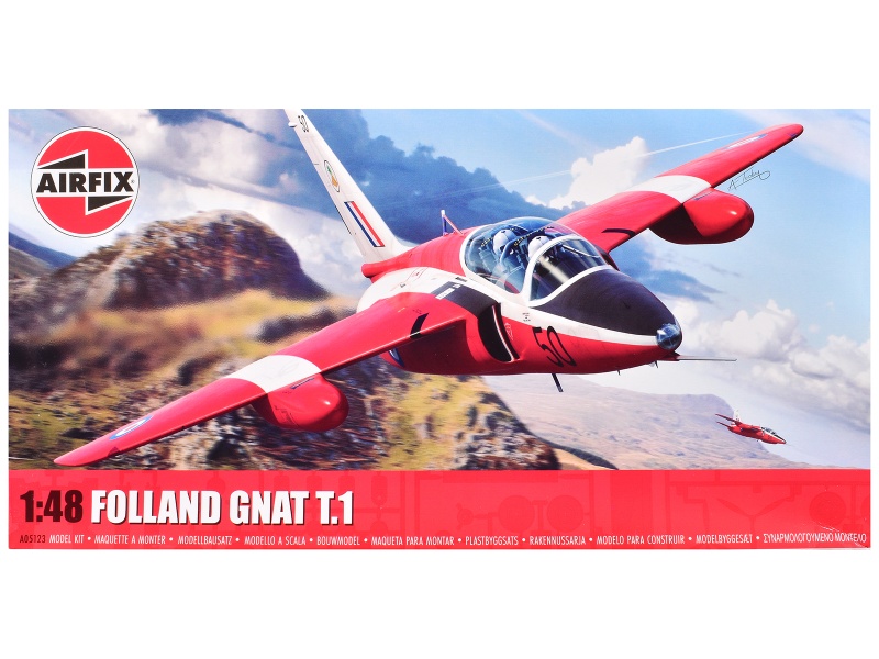 Level 2 Model Kit Folland Gnat T.1 Fighter Aircraft With 2 Scheme Options 1/48 Plastic Model Kit By Airfix