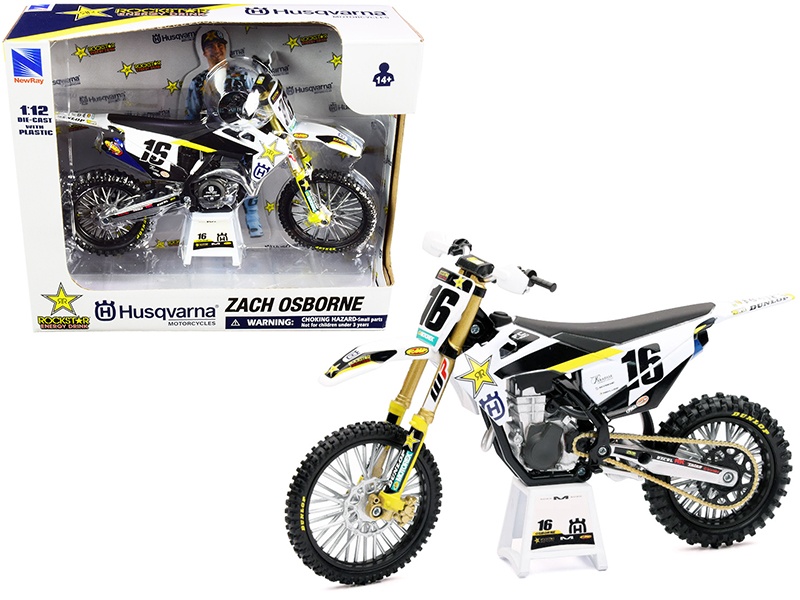 Husqvarna Fc450 #16 Zach Osborne "Rockstar Energy Drink" 1/12 Diecast Motorcycle Model By New Ray