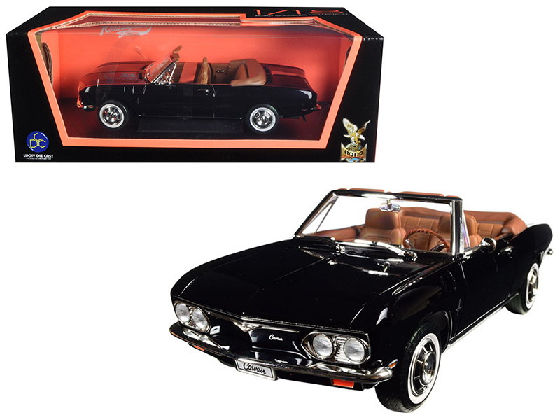 1969 Chevrolet Corvair Monza Convertible Black 1/18 Diecast Model Car By Road Signature