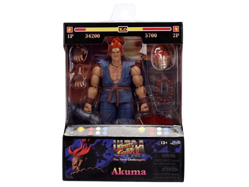 Akuma 6" Moveable Figure With Accessories And Alternate Head And Hands "Ultra Street Fighter Ii: The Final Challengers" (2017) Video Game Model By Jada