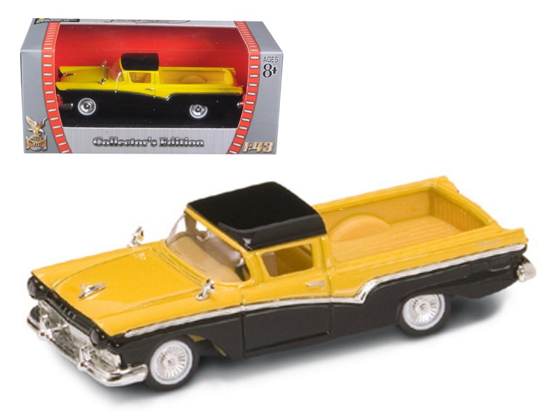 1957 Ford Ranchero Yellow/Black 1/43 Diecast Model Car By Road Signature