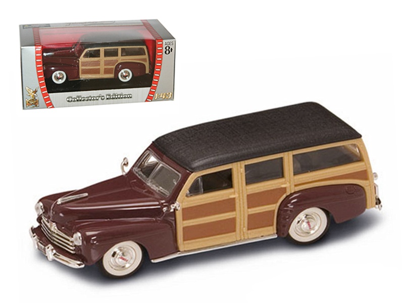 1948 Ford Woody Burgundy 1/43 Diecast Model Car By Road Signature