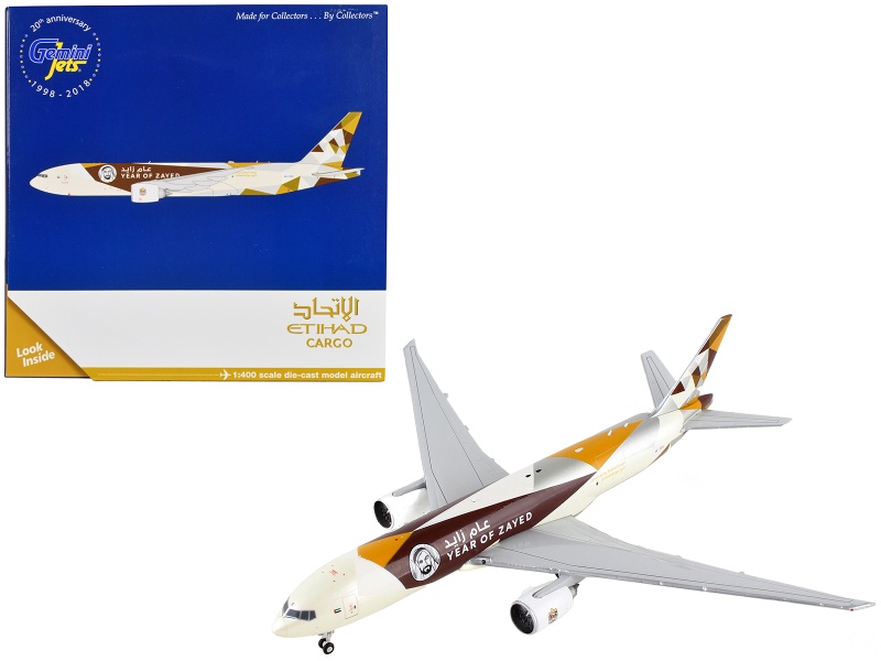 Boeing 777F Commercial Aircraft Etihad Cargo - Year of Zayed 1/400 Scale Diecast Model