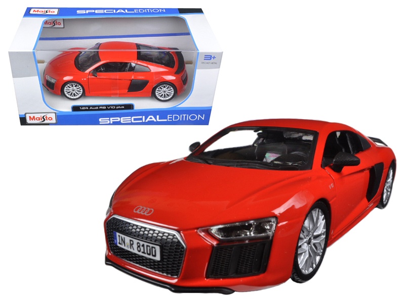 Audi R8 V10 Plus Red Special Edition 1/24 Diecast Model Car By Maisto