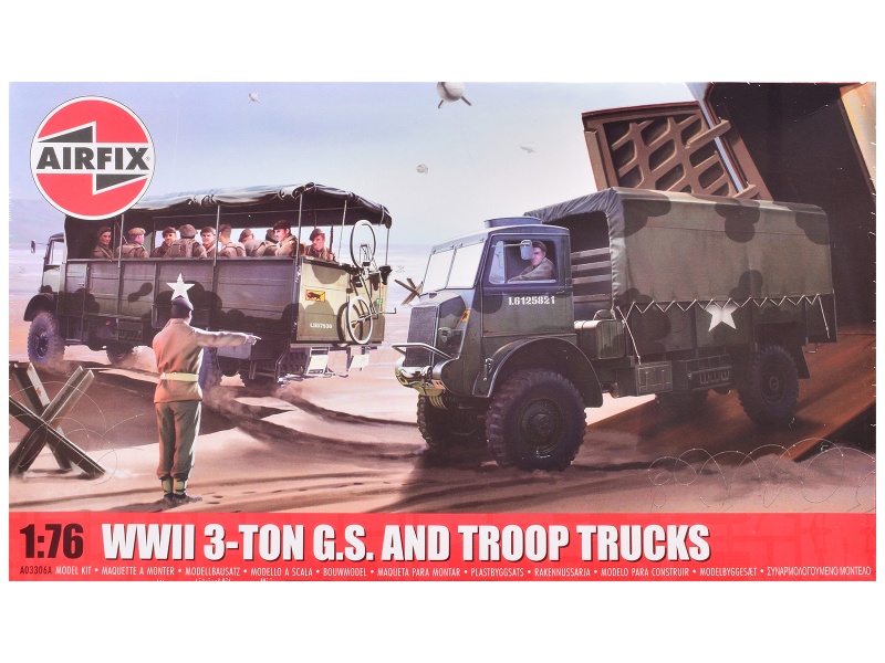 WWII 3-Ton General Service and Troop Trucks 1/76 Model Kit