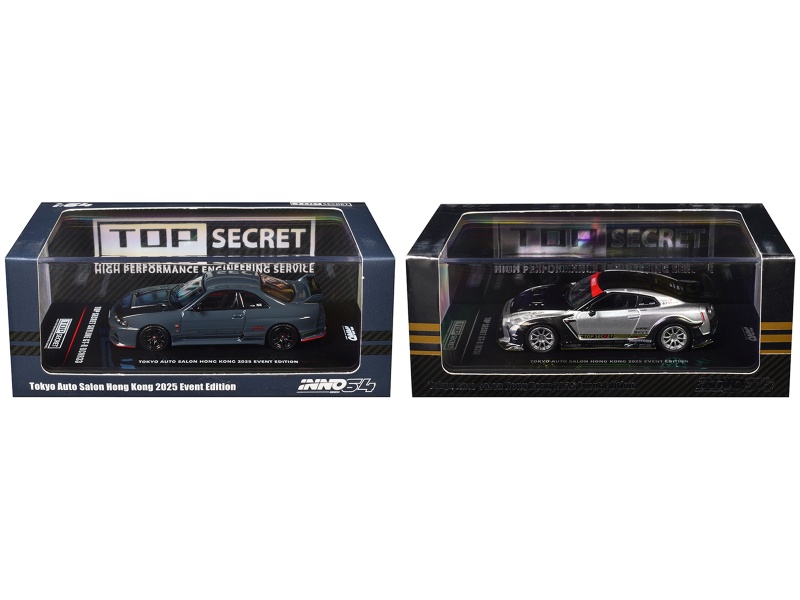 Nissan Top Secret "Tokyo Auto Salon Hong Kong 2025 Event Edition" Set Of 2 Pieces 1/64 Diecast Model Car By Inno Models