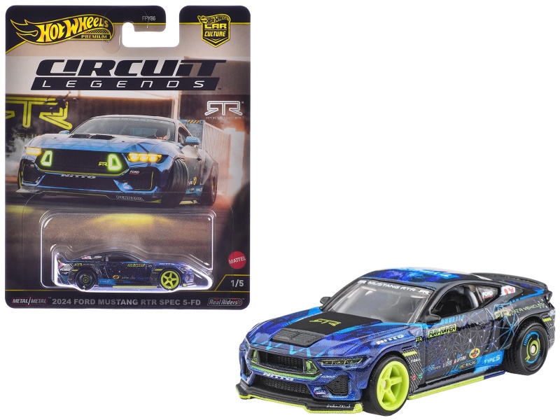 2024 Ford Mustang RTR Spec 5-FD Dark Blue Diecast Model Car