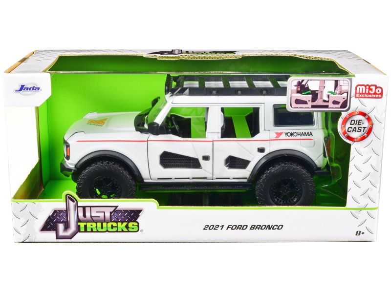 2021 Ford Bronco White with Red Stripes Diecast Model Car