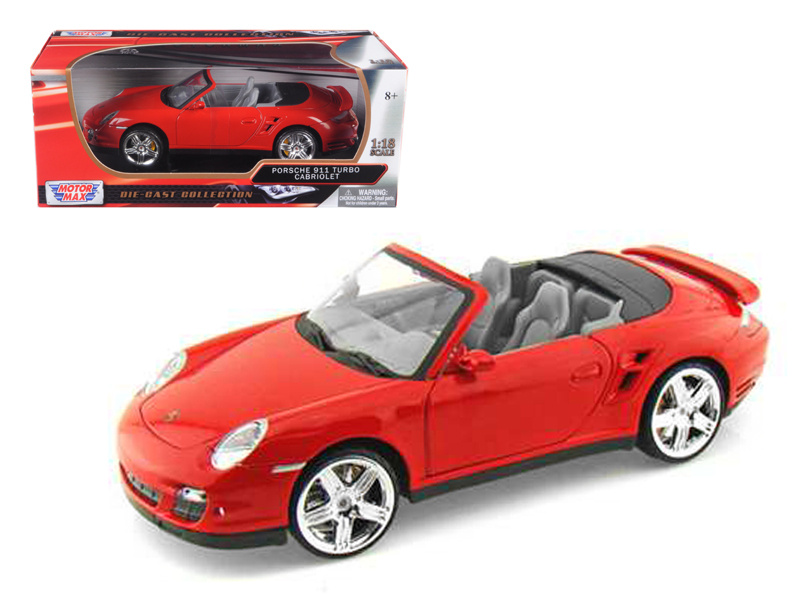Porsche 911 (997) Turbo Cabriolet Red 1/18 Diecast Model Car By Motormax