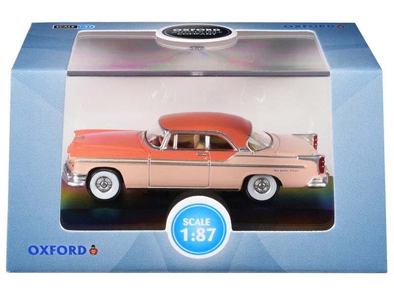 1955 Chrysler New Yorker Deluxe St. Regis Desert Sand And Canyon Tan 1/87 (Ho) Scale Diecast Model Car By Oxford Diecast
