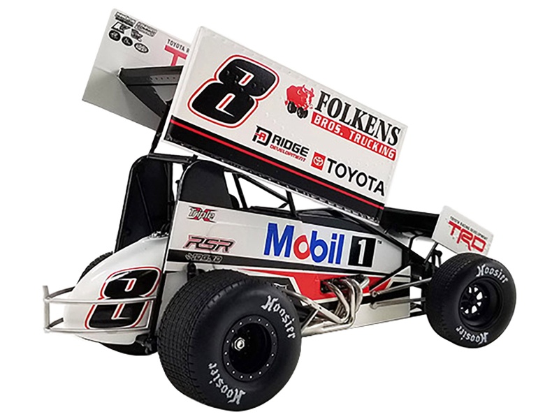 Winged Sprint Car #8 Aaron Reutzel "Mobil 1" Roth Motorsports "World Of Outlaws" (2022) 1/18 Diecast Model Car By Acme