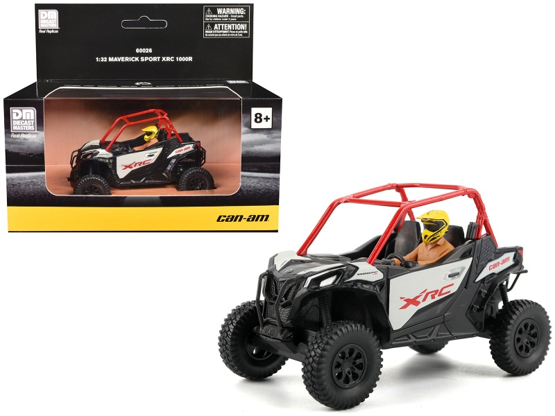 Can-Am Maverick Sport Xrc 1000R Red And Gray With Driver Figure 1/32 Diecast Model By Brp Models