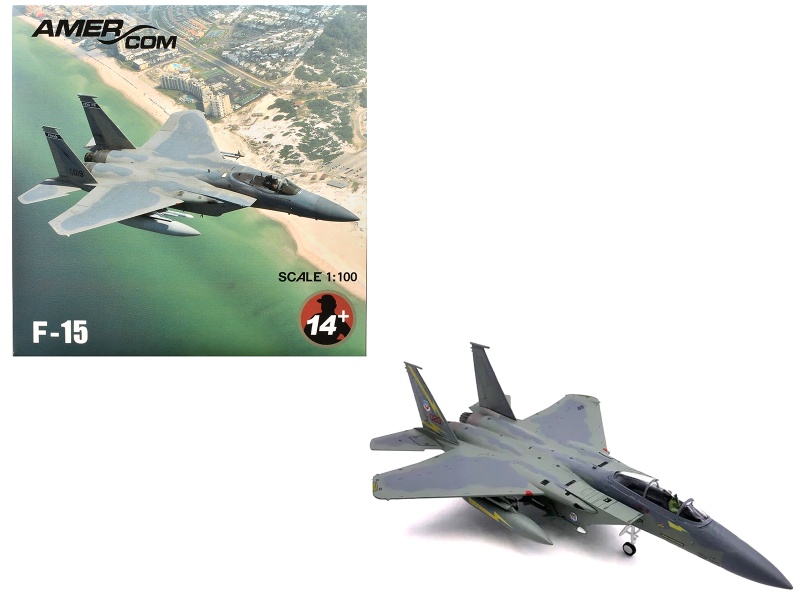 Mcdonnell Douglas F-15A Eagle Aircraft "Spittin Kittens 5Th Fighter-Interceptor Squadron Tactical Air Command Minot Afb" (1985) United States Air Force 1/100 Diecast Model Airplane