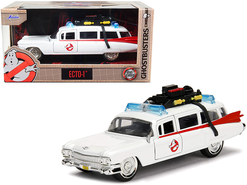 Cadillac Ambulance Ecto-1 From "Ghostbusters" Movie "Hollywood Rides" Series 1/32 Diecast Model Car By Jada