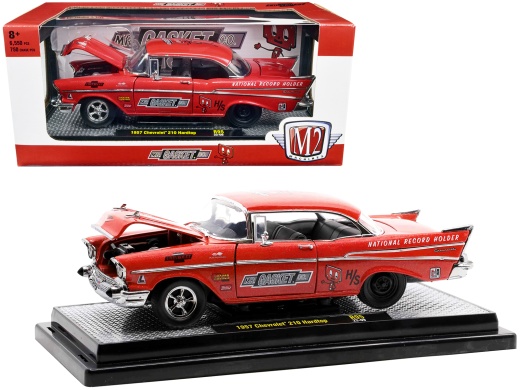 1957 Chevrolet 210 Hardtop Red Heavy Metallic Diecast Model Car