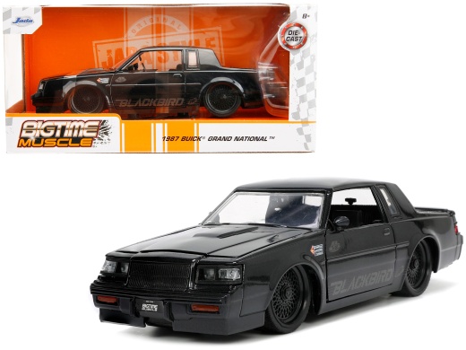 1987 Buick Grand National Black Metallic 'Blackbird' 'Bigtime Muscle' Series 1/24 Diecast Model Car by Jada