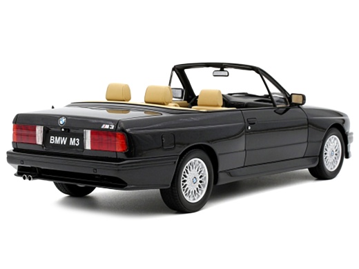 1989 BMW E30 M3 Convertible Diamond Black Metallic Limited Edition 1/18 Model Car