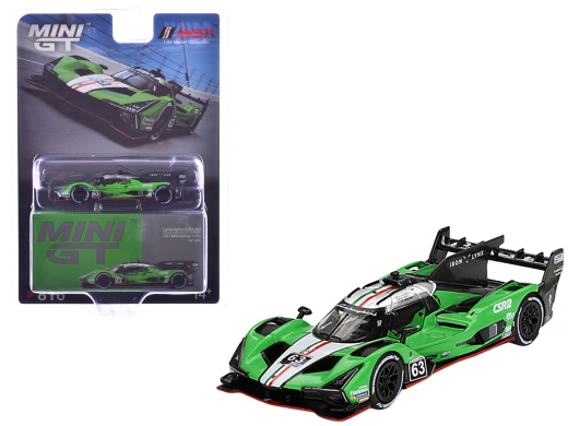 Lamborghini Sc63 #63 Matteo Cairoli - Andrea Caldarelli - Romain Grosjean "Iron Lynx" Imsa "12 Hours Of Sebring" (2024) Limited Edition 1/64 Diecast Model Car By Mini Gt