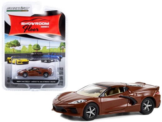 2022 Chevrolet Corvette C8 Stingray Coupe Caffeine Brown Metallic Diecast Model Car by Greenlight
