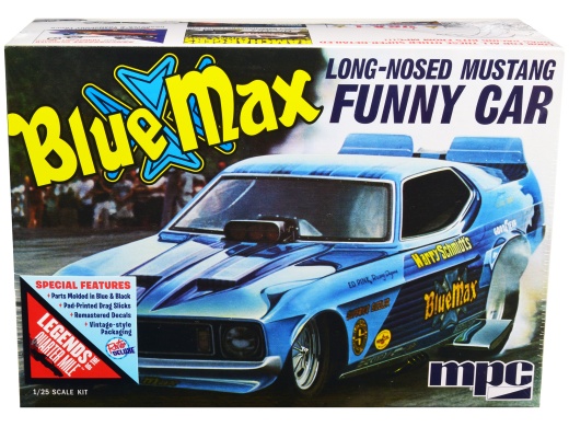 Skill 2 Model Kit 'Blue Max' Long Nose Mustang Funny Car 1/25 Scale