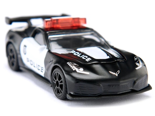 Chevrolet Corvette ZR1 Police Car Black and White Diecast Model by Siku