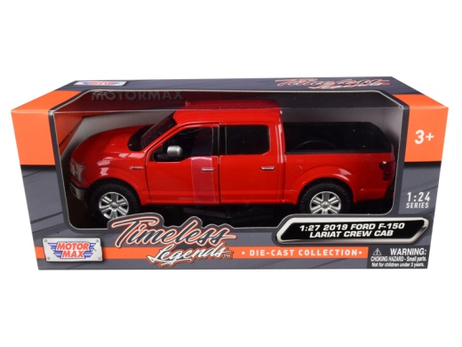 2019 Ford F-150 Lariat Crew Cab Pickup Truck Red 1/24-1/27 Diecast Model Car By Motormax