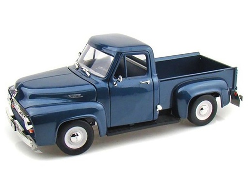 1953 Ford F-100 Pickup Dark Blue 1/18 Diecast Model Car By Road Signature