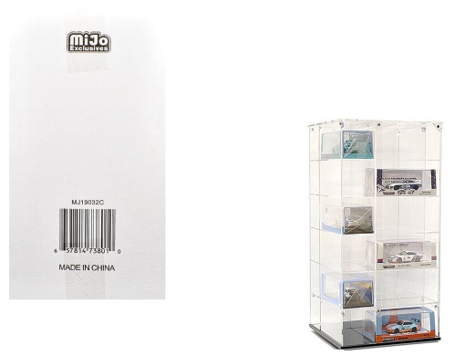 Showcase Large 24 Car Display Desktop Spinner With Cover "Mijo Exclusives" For 1/64 Scale Models