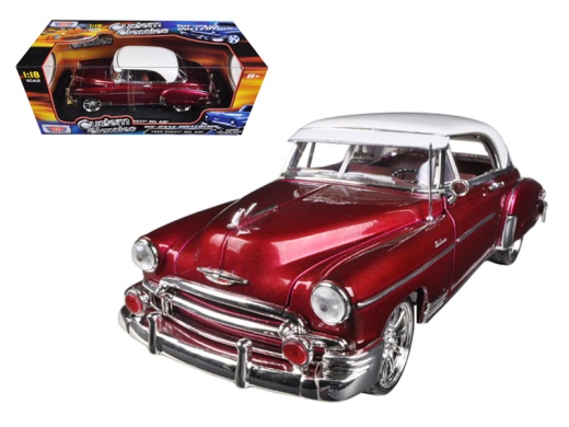 1950 Chevrolet Bel Air Metallic Dark Red Custom 1/18 Diecast Car Model By Motormax