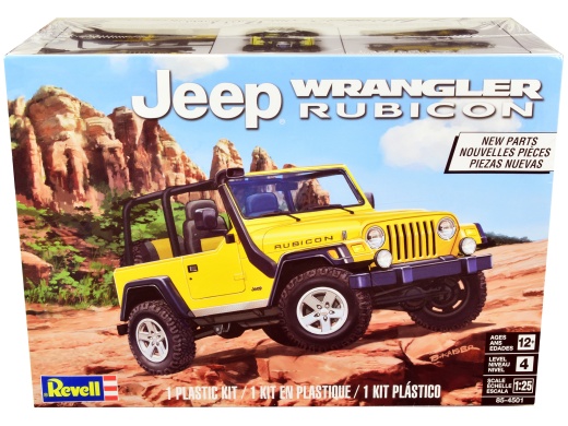 Revell Jeep Wrangler Rubicon 1/25 Scale Model Kit - Level 4 Model Kit