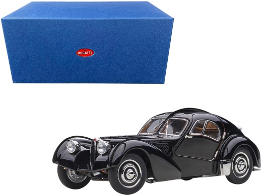 1938 Bugatti Type 57Sc Atlantic Diecast Model Car with Disc Wheels in Black