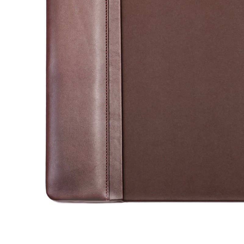 Chocolate Brown Leather 34" X 20" Side-Rail Desk Pad