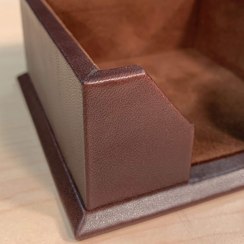 Chocolate Brown Leather 3" X 3" Sticky Note Holder
