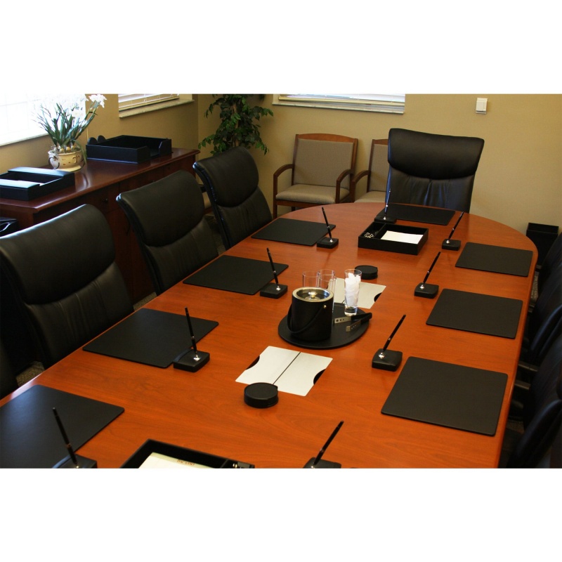 Black Leather 33-Piece Deluxe Conference Room Set