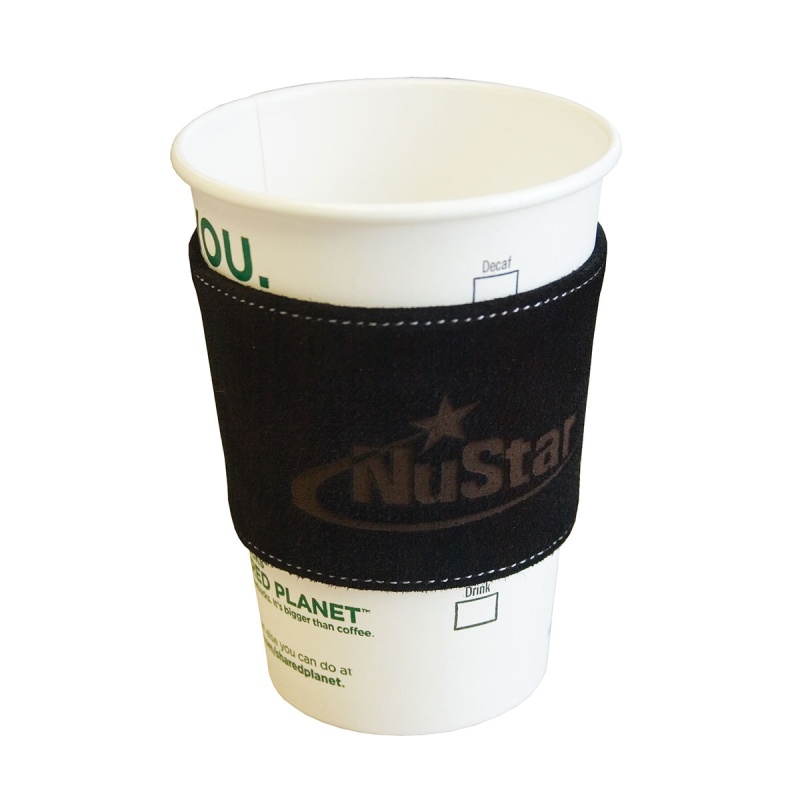 Black Suede Leather Coffee Sleeve