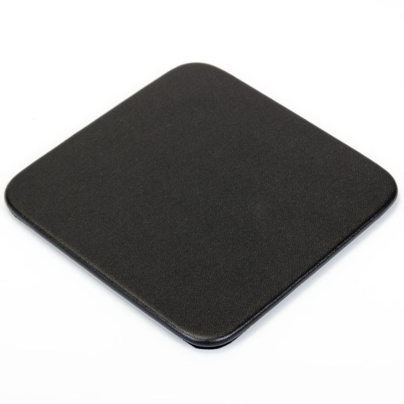 Black Leatherette 10 Square Coaster Set With Holder