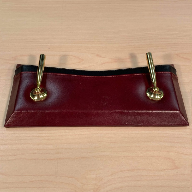 Two-Tone Leather Double Pen Stand