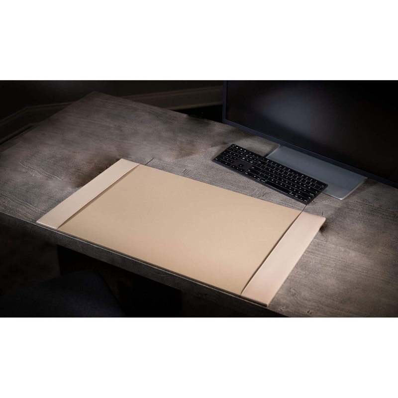 White Latte Bonded Leather 3-Piece Desk Set